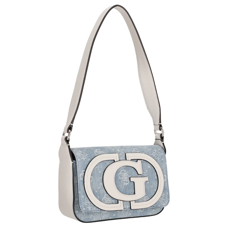 Guess Ruby Flap - Bolso de hombro 20 cm (denim logo)