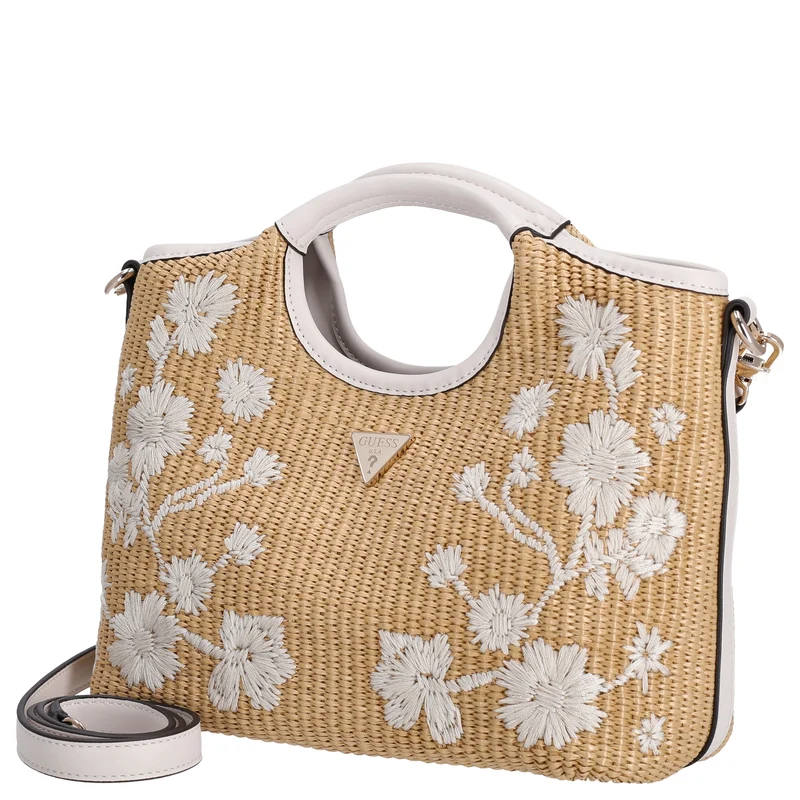 Guess Kirsten Mini Satchel - Bolso de mano 24 cm (off white)