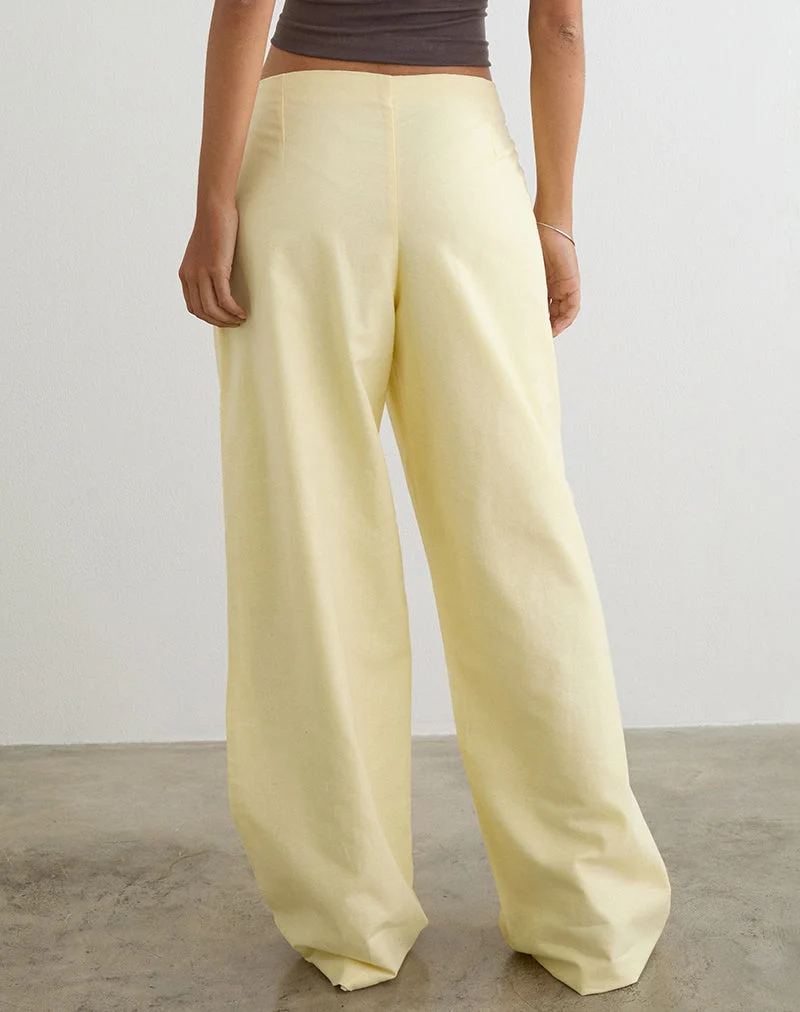 Curisa-Hose mit seitlichem Bindeband in der Farbe „Lemon“