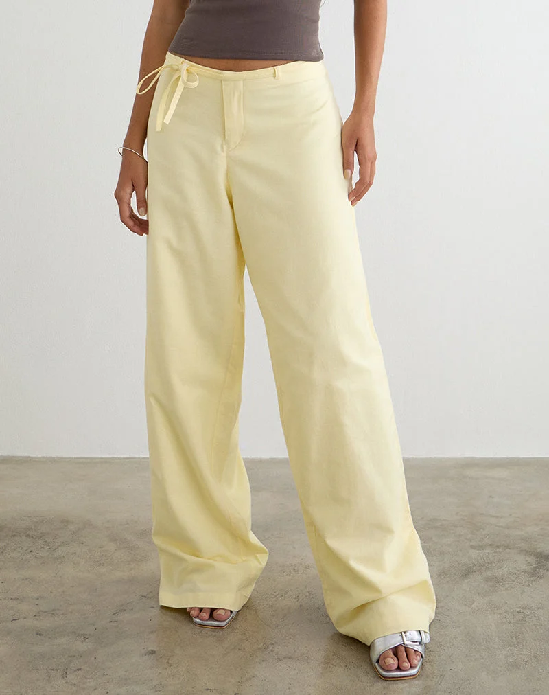 Curisa-Hose mit seitlichem Bindeband in der Farbe „Lemon“
