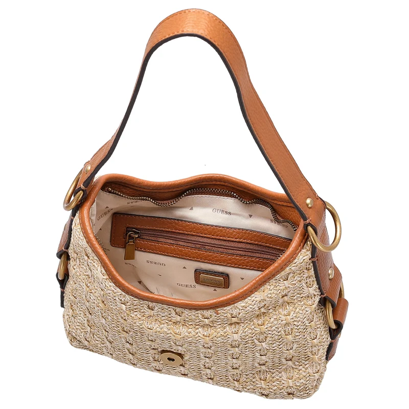 Guess Camden Mini - Bolso de hombro (natural/cognac)