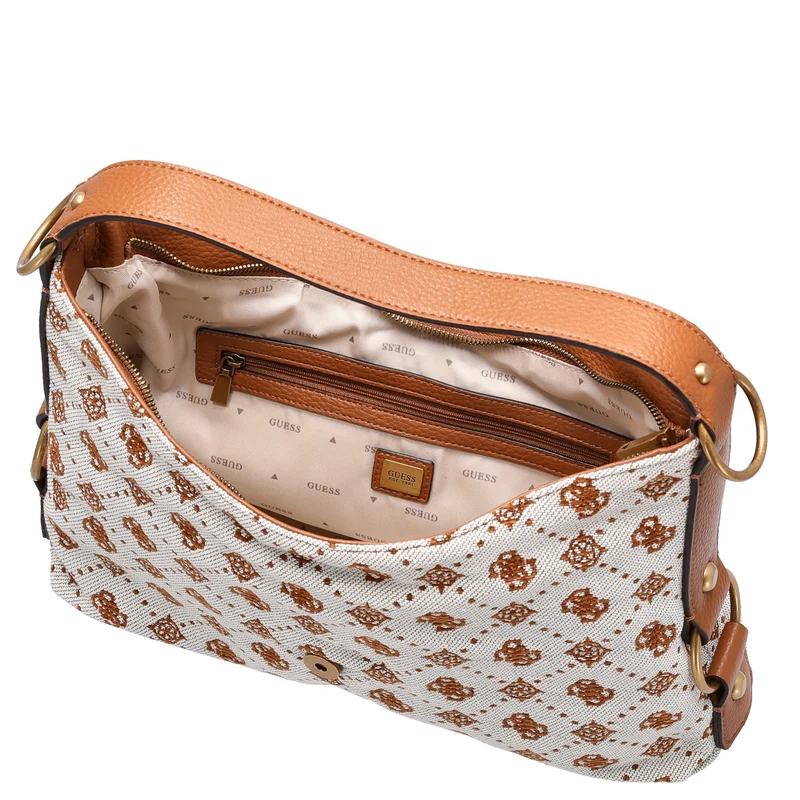 Guess Camden - Bolso de hombro 34.5 cm (cognac logo)
