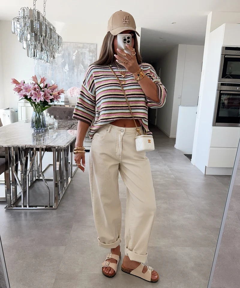 Stretch Balloon Jeans Ronya Creme