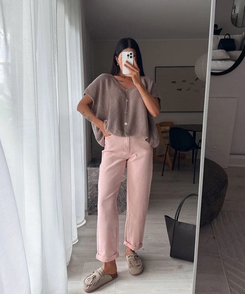 Stretch Mom Jeans Leava Rosa