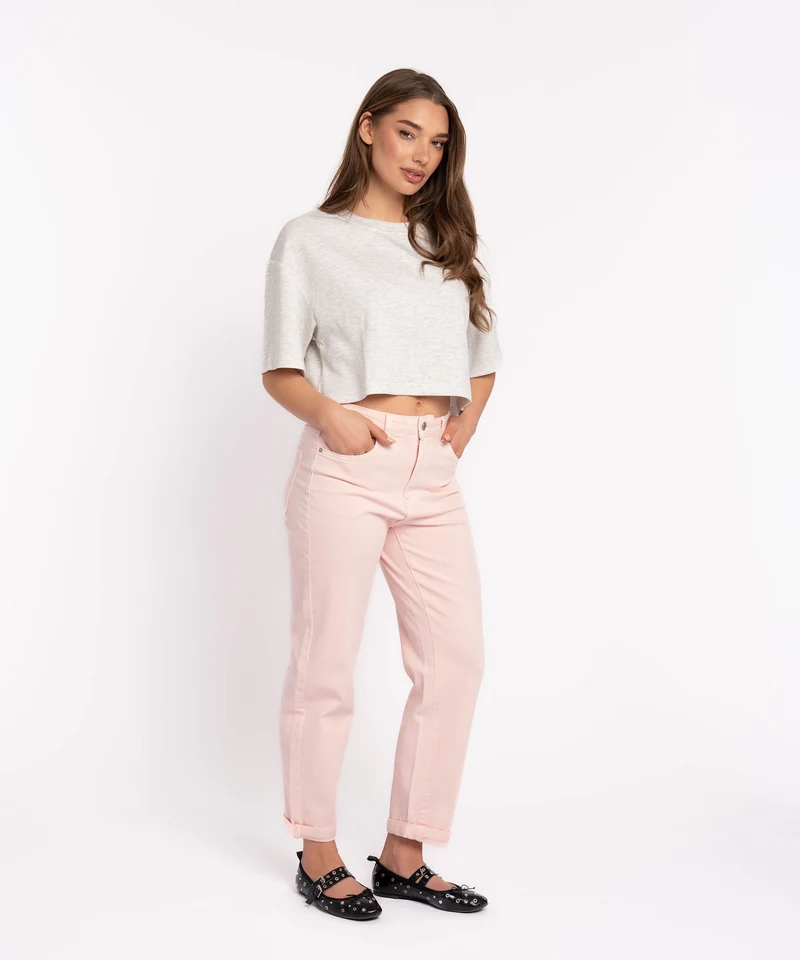 Stretch Mom Jeans Leava Rosa