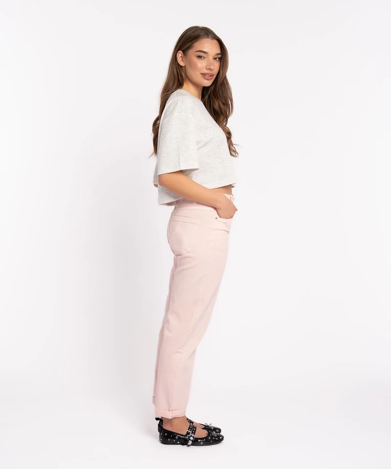 Stretch Mom Jeans Leava Rosa