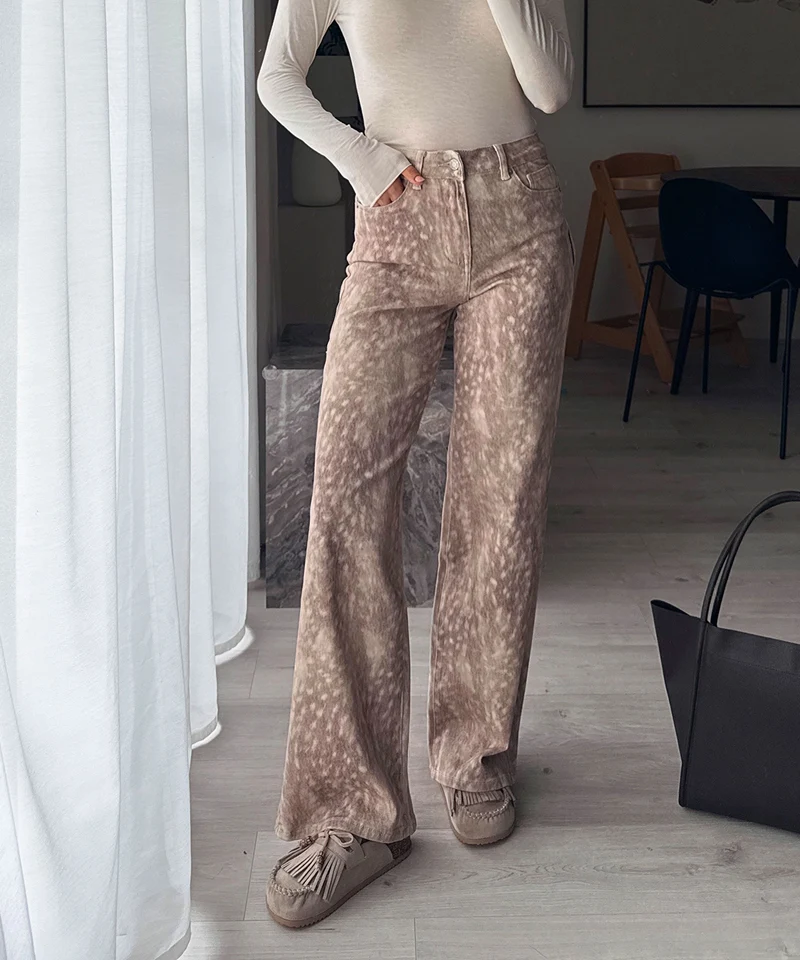 Stretch Straight Leg Jeans Sandria Beige