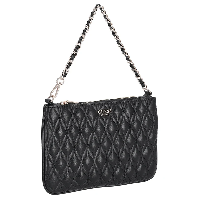 Guess Maxine Quilted Flat Pouch - Bolso bandolera 24 cm (black)
