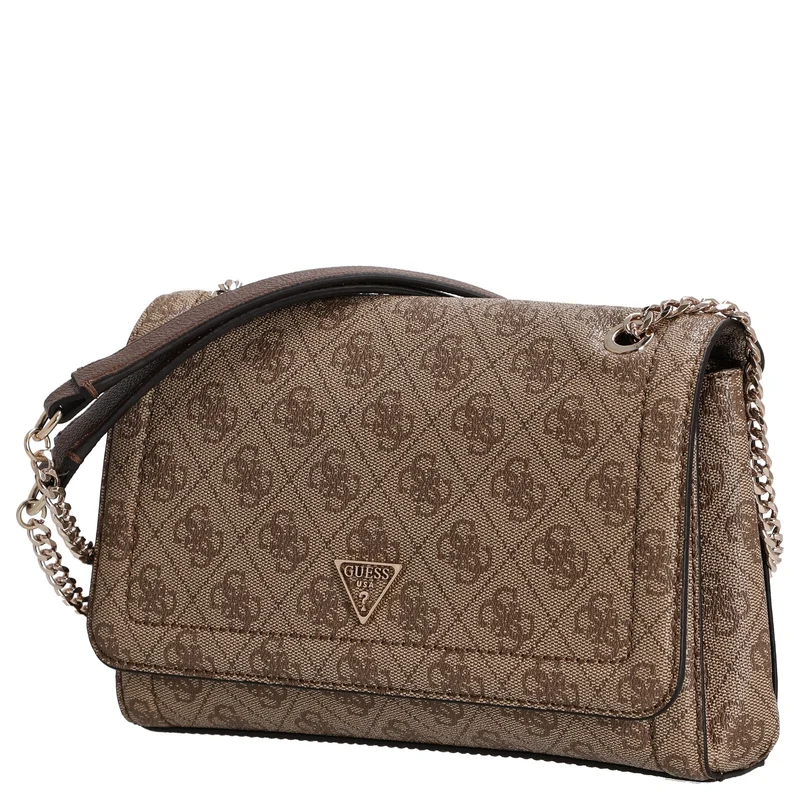 Guess Noelle II Convertible Xbody Flap - Bolso bandolera 24 cm (latte logo/brown)