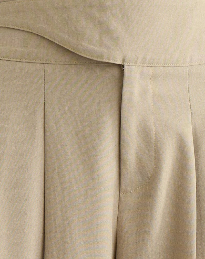 Berdine-Hose mit weitem Bein in Tailoring Beige