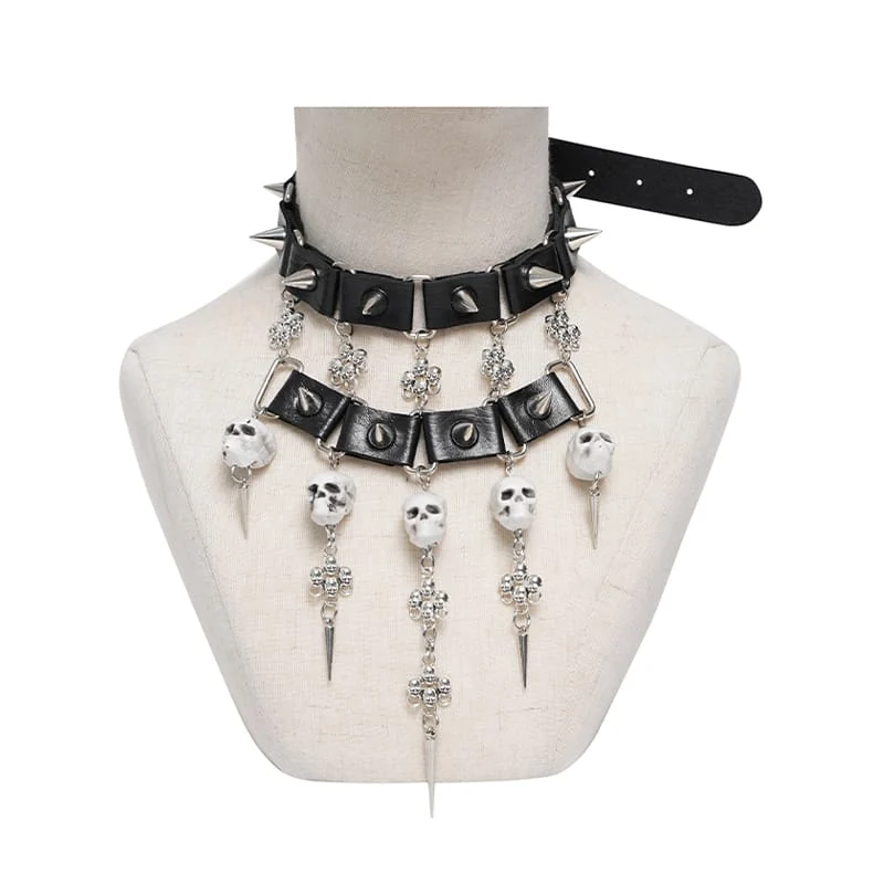 Gothic-Totenkopf-Choker-Halskette für Damen