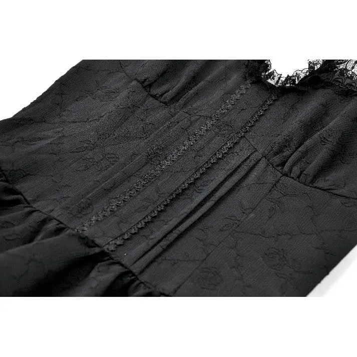 Gothic-Damenkleid mit mehreren Lagen, Rüschen und Cut-outs, Neckholder