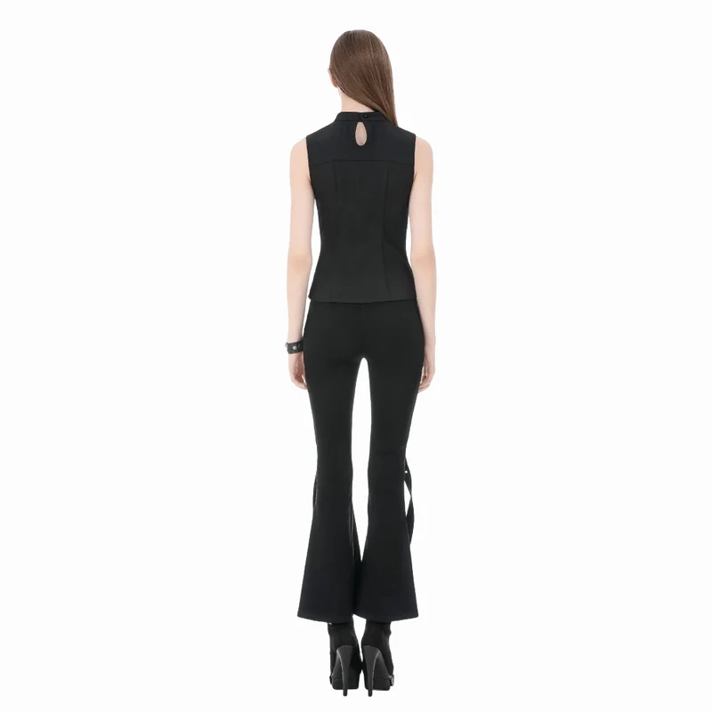 Punk-Tanktop für Damen mit D-Ringen, Schnallenriemen und Cut-outs