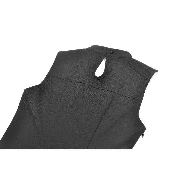 Punk-Tanktop für Damen mit D-Ringen, Schnallenriemen und Cut-outs