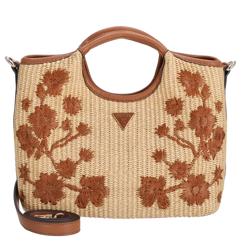 Guess Kirsten Mini Satchel - Bolso de mano 24 cm (caramel)