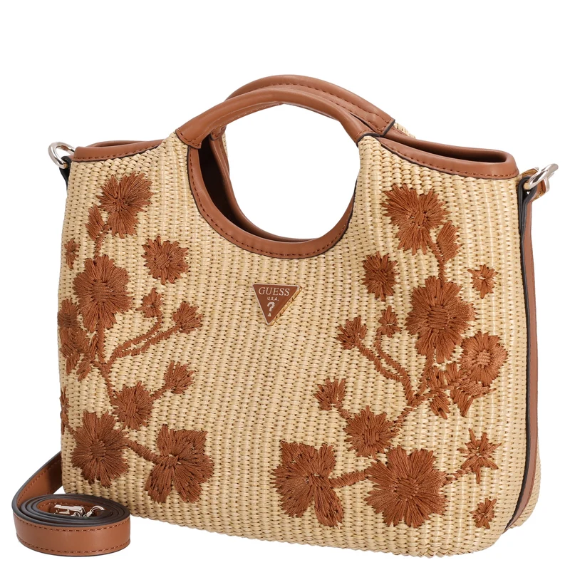 Guess Kirsten Mini Satchel - Bolso de mano 24 cm (caramel)