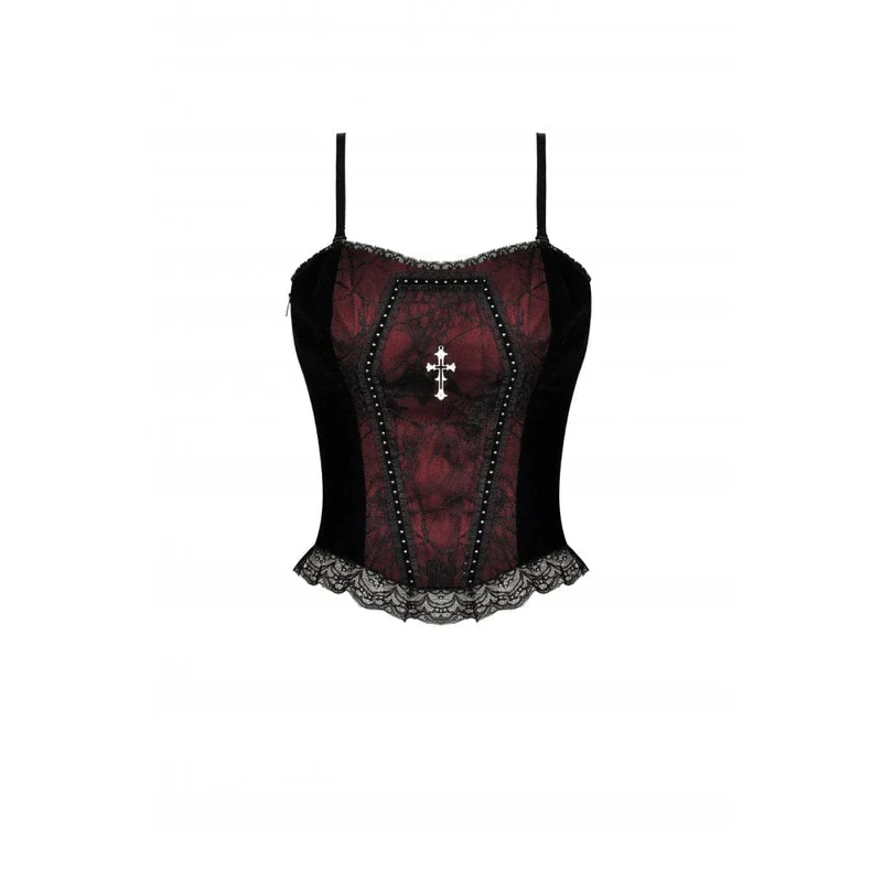 Gothic Cross Jacquard Vollbrustkorsetts für Damen