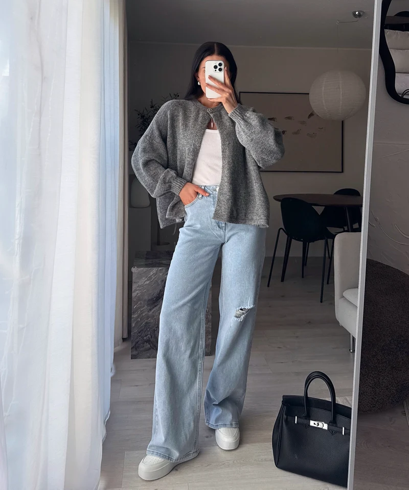 Stretch Baggy Jeans Janni Hellblau