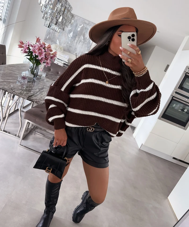 Strick Pullover Carter Dunkelbraun