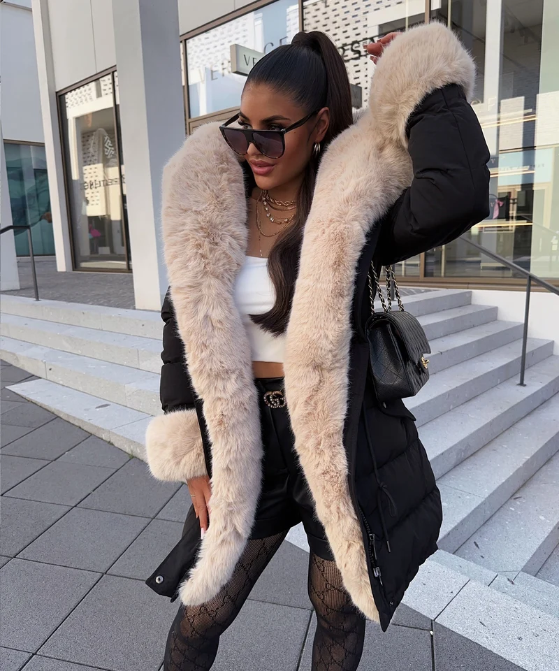 Jacke Aria Schwarz Beige
