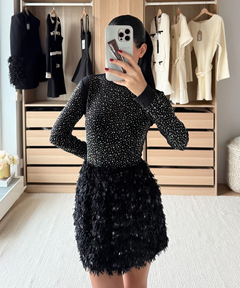 Body Sinderela Glitzer Schwarz