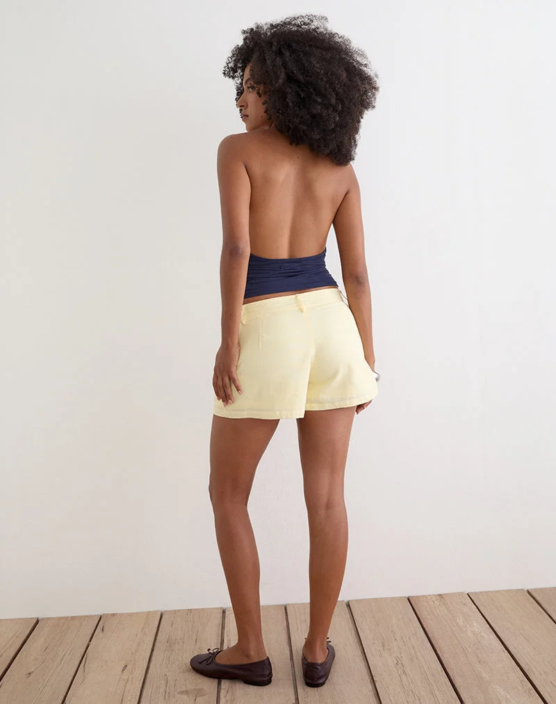 Vexa Mini-Shorts mit niedriger Leibhöhe in der Farbe „Lemon“