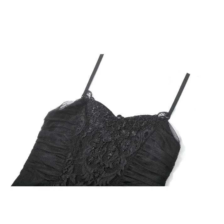 Gothic-Kleid mit floraler Spitze und Raffungen aus Mesh für Damen, Brautkleid