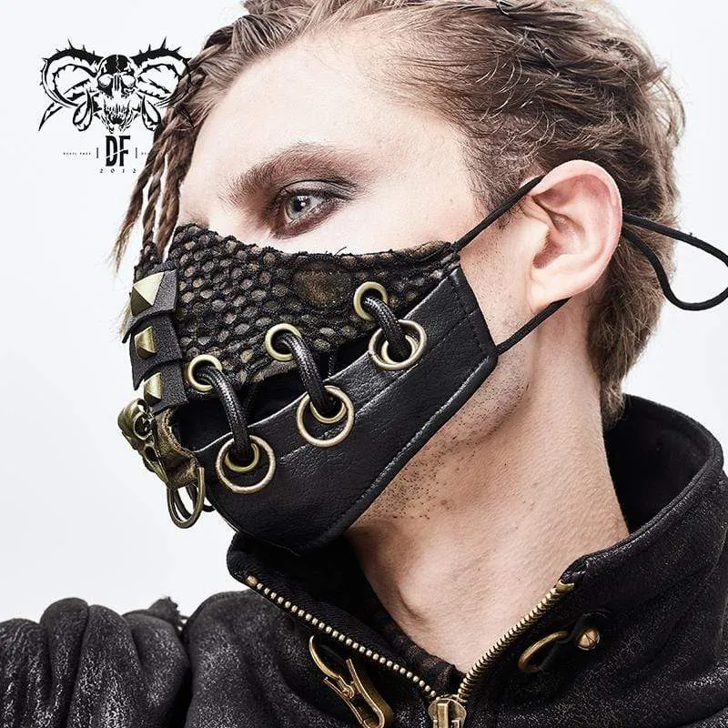 Frauen Gothic Mesh Masken mit Nieten