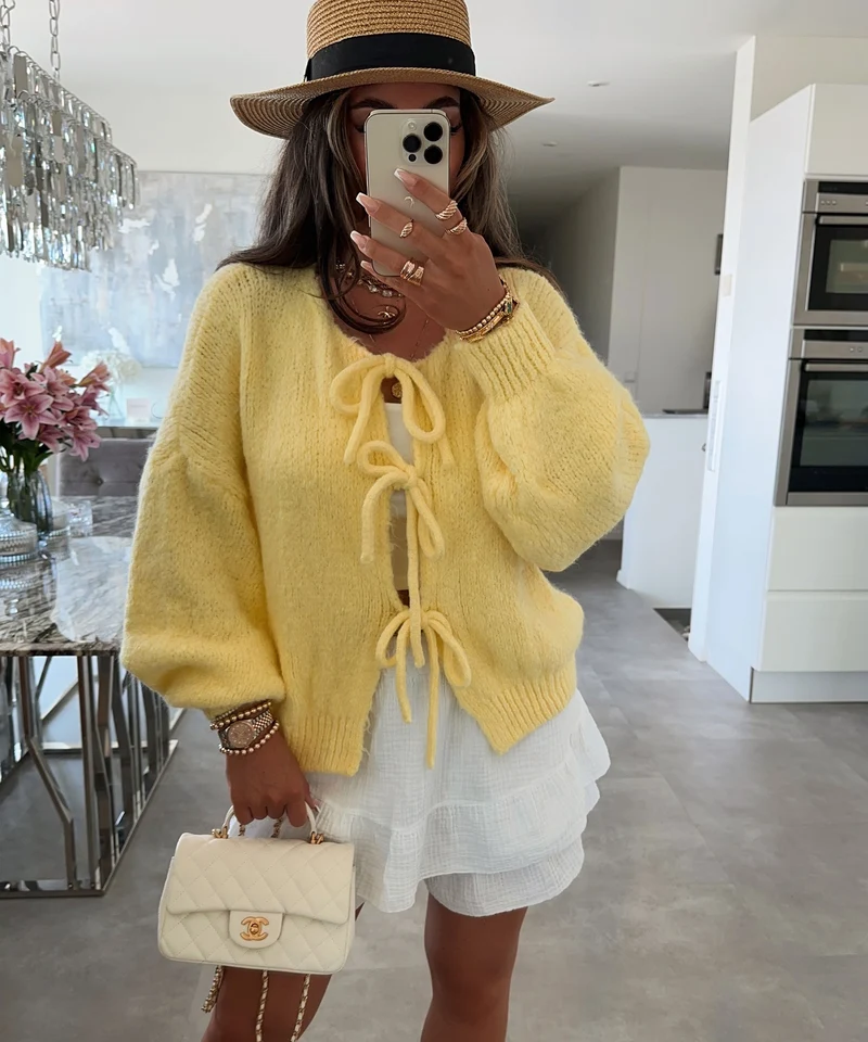 Cardigan Schleife Fia Gelb
