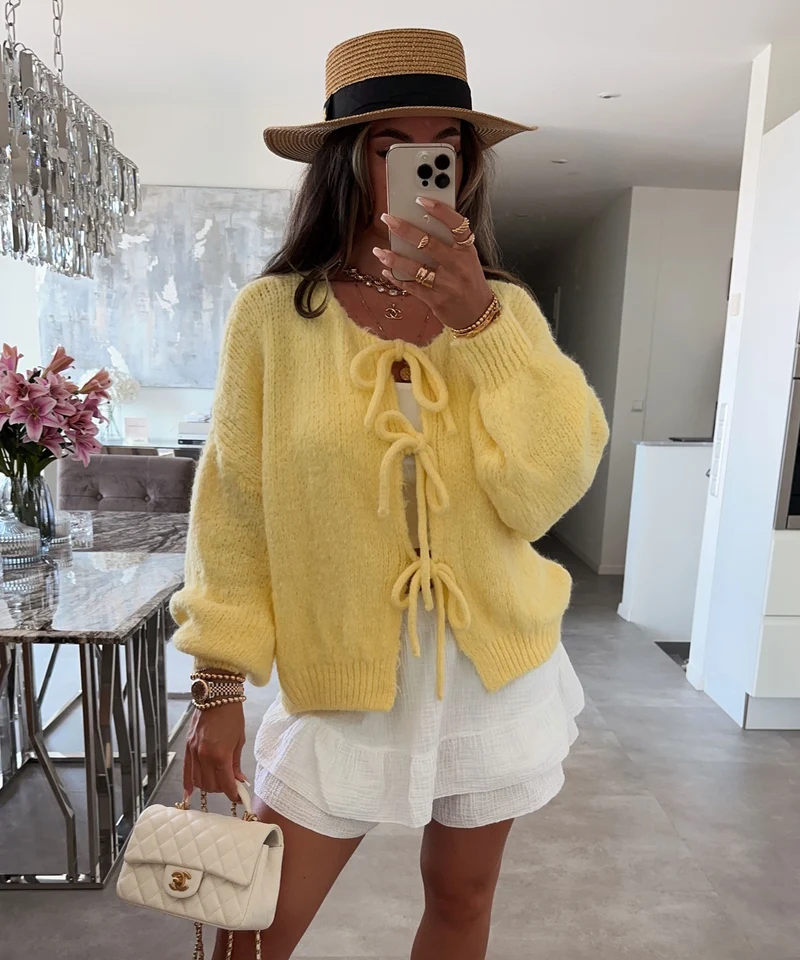 Cardigan Schleife Fia Gelb
