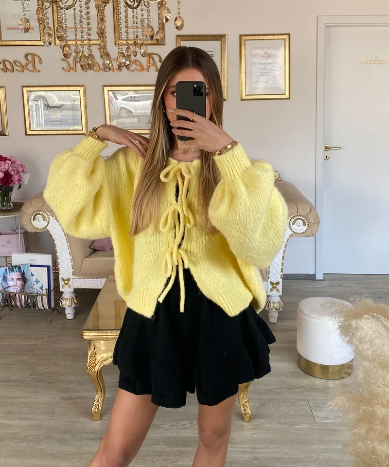 Cardigan Schleife Fia Gelb
