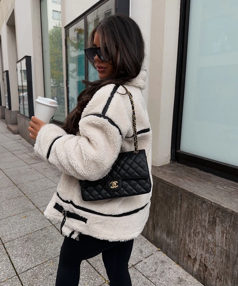 Teddyfelljacke Snow Cremeweiß