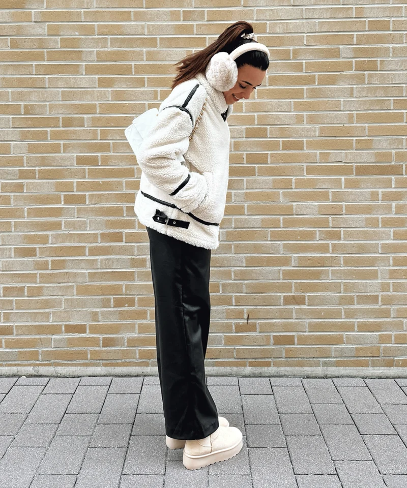 Teddyfelljacke Snow Cremeweiß