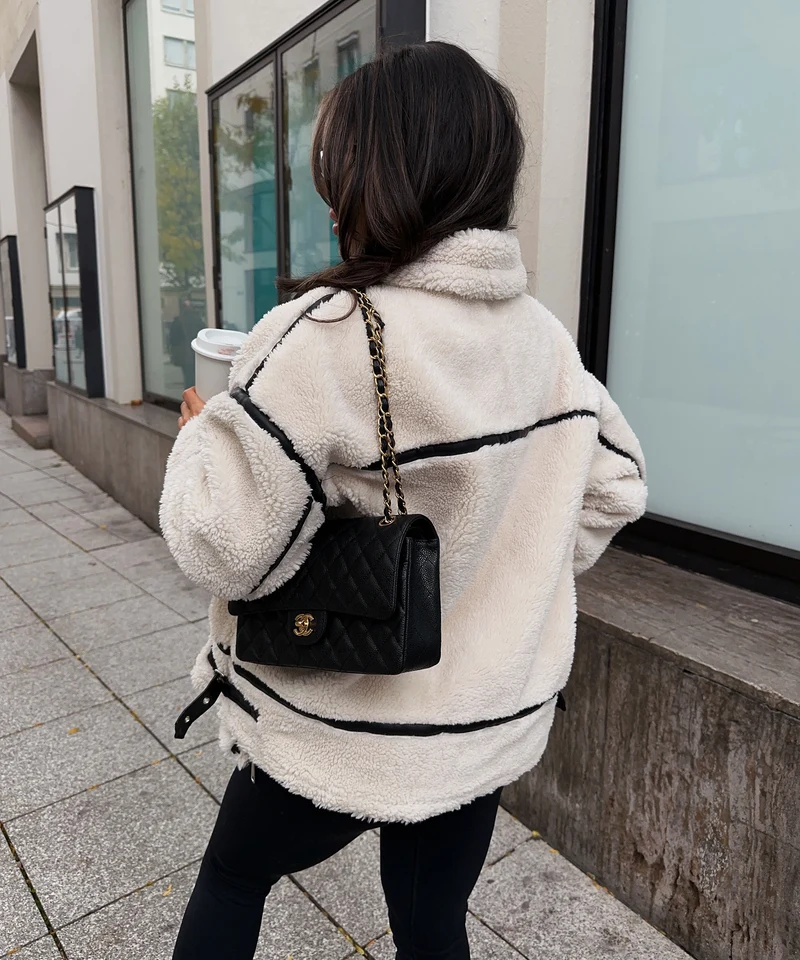 Teddyfelljacke Snow Cremeweiß