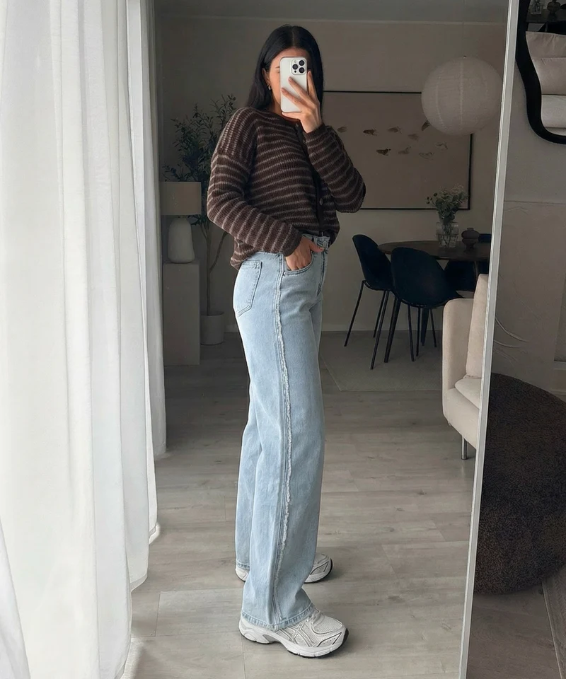 Stretch Straight Jeans Silvana Hellblau