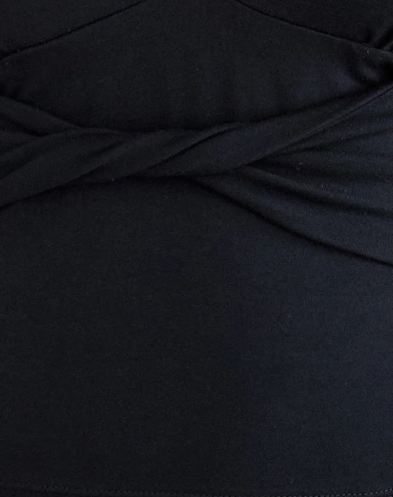 August-Tanktop aus Rayon-Jersey, schwarz