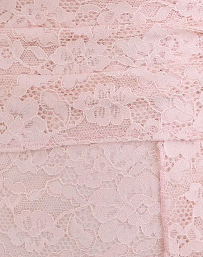 Prilla-Halterneck-Top aus Spitze in zartem Rosa