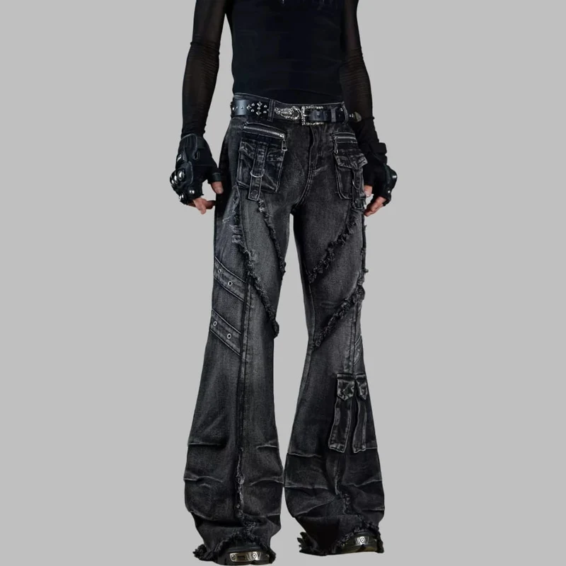 Grunge-Jeans mit offener Kante für Herren
