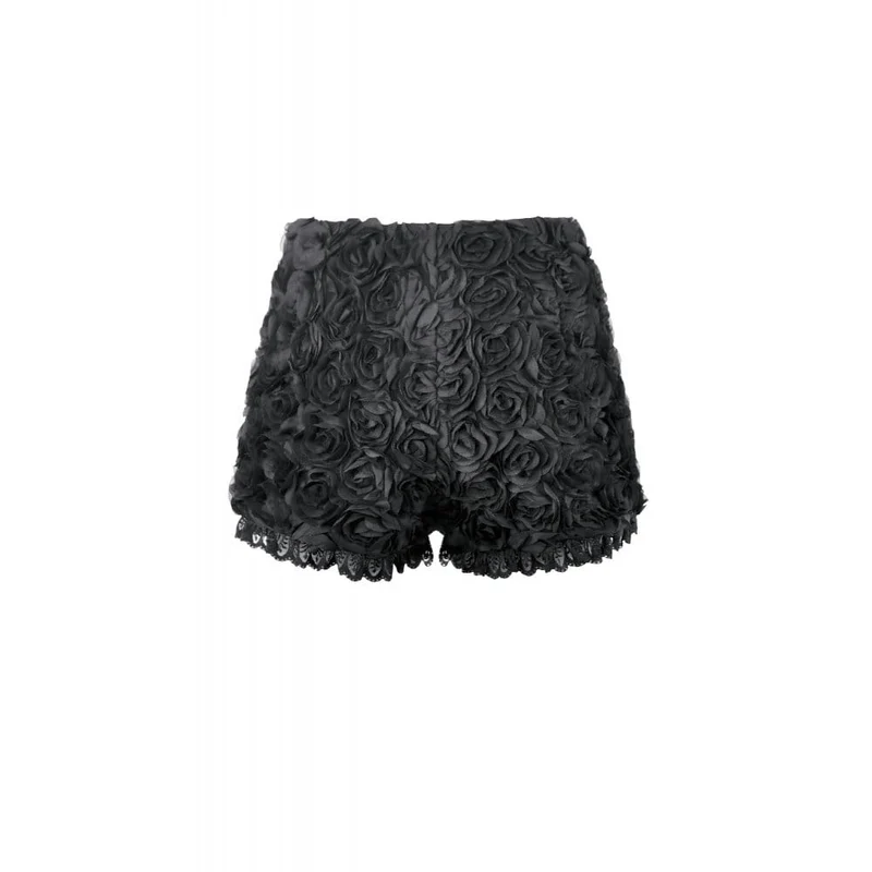 Gothic-Shorts für Damen mit Rosen-Spitzenbesatz