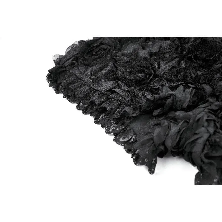 Gothic-Shorts für Damen mit Rosen-Spitzenbesatz