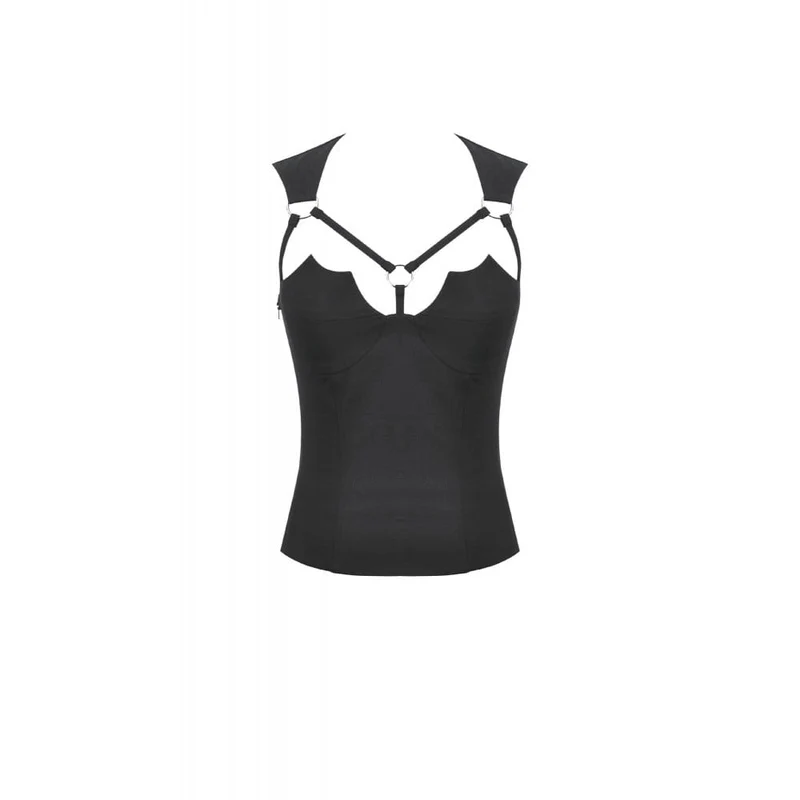 Punk-Tanktop für Damen mit Ringausschnitt