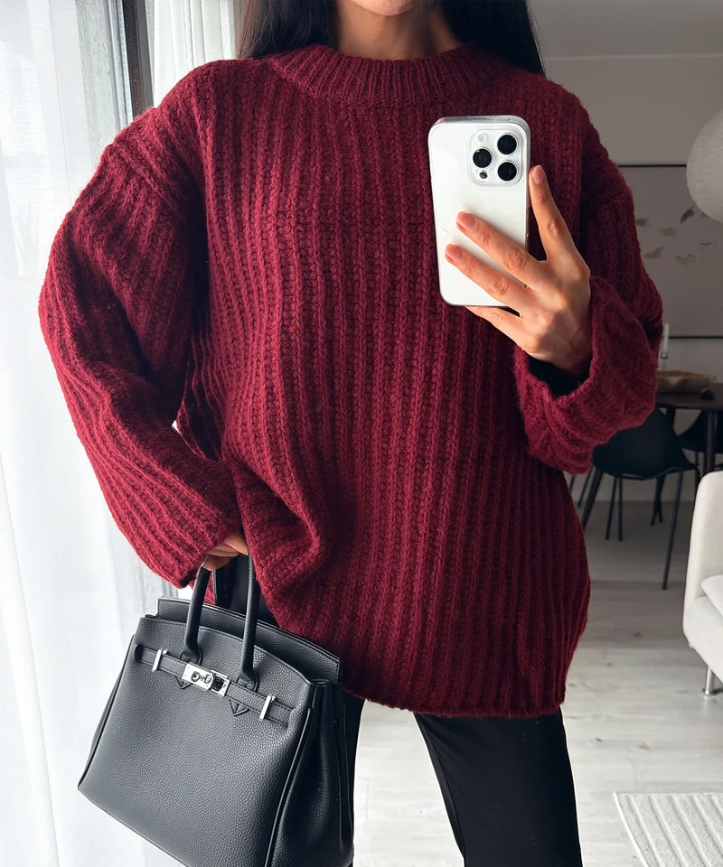 Oversize Pullover Olivia Weinrot