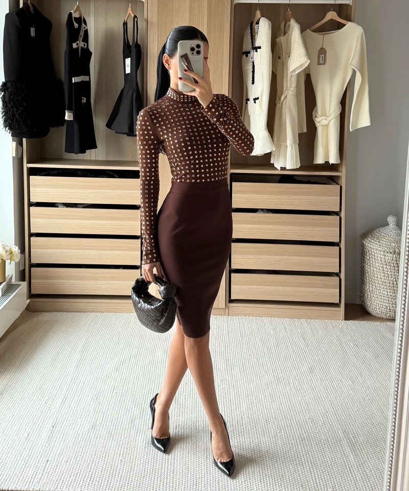 Kleid Yania Braun