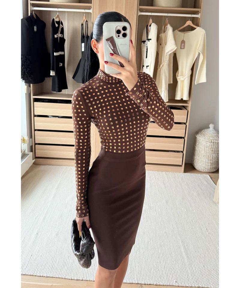 Kleid Yania Braun