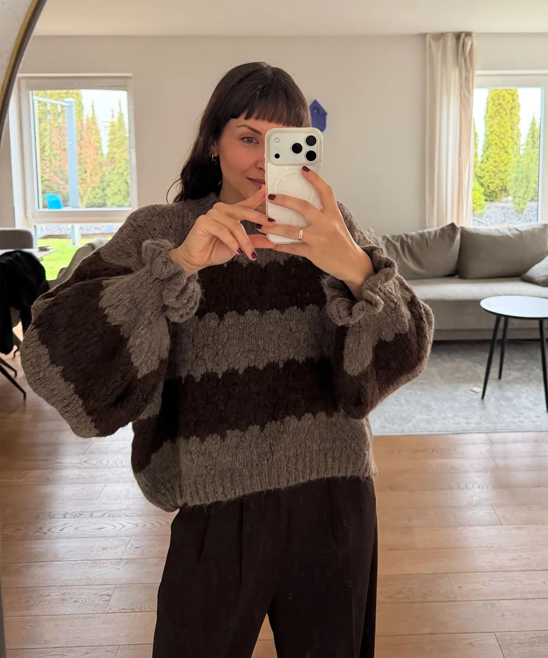 Pullover Dilena Streifen Braun
