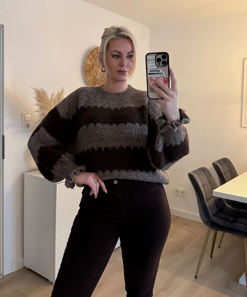 Pullover Dilena Streifen Braun
