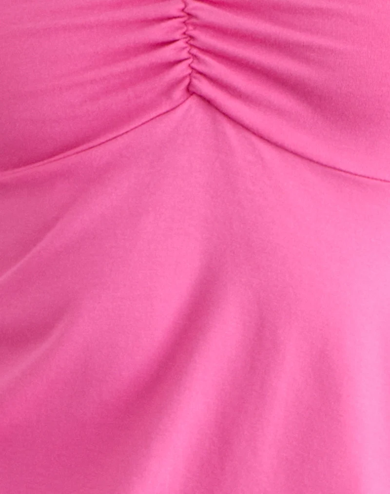 Belena Minikleid aus Jersey in Deep Pink