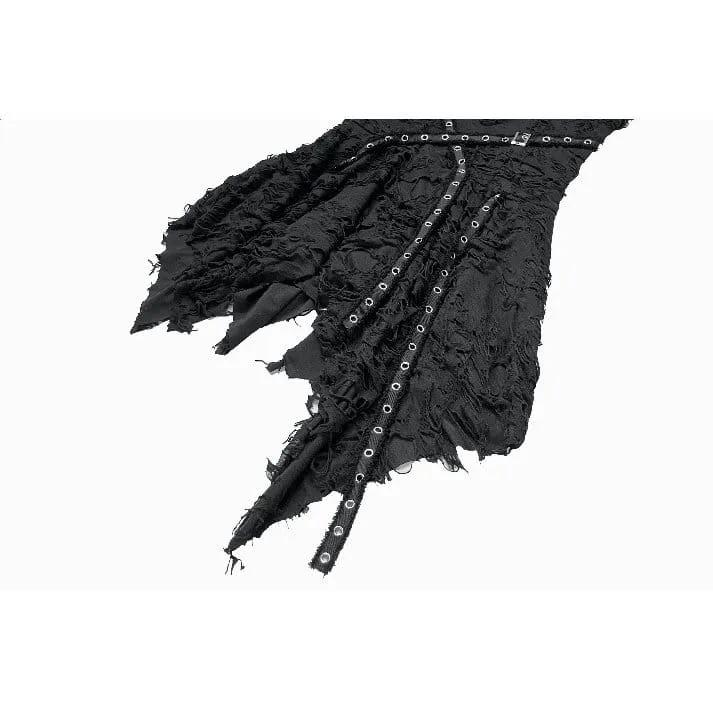 Punk-Slipkleid für Damen mit Ösenriemen und asymmetrischem Saum