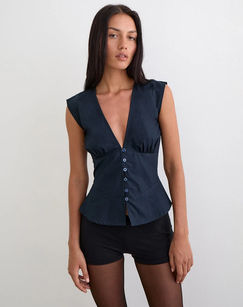 Devlon Bluse in Dunkelblau