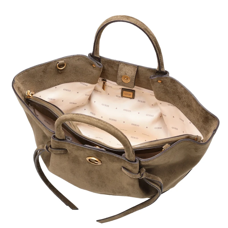 Guess Allegra Satchel - Bolso de mano 48 cm (olive)